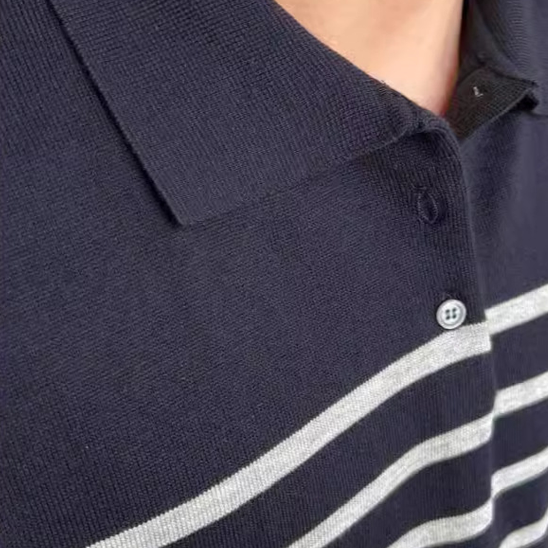 Short-Sleeved Sweater Summer Polo Shirt Men's High-End Lapel British Style Half-Sleeved T-Shirt