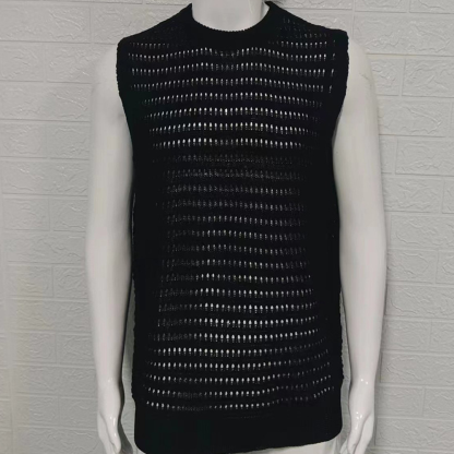 Hollow Mesh Knitted Vest Summer Sports Sleeveless Bottoming Vest