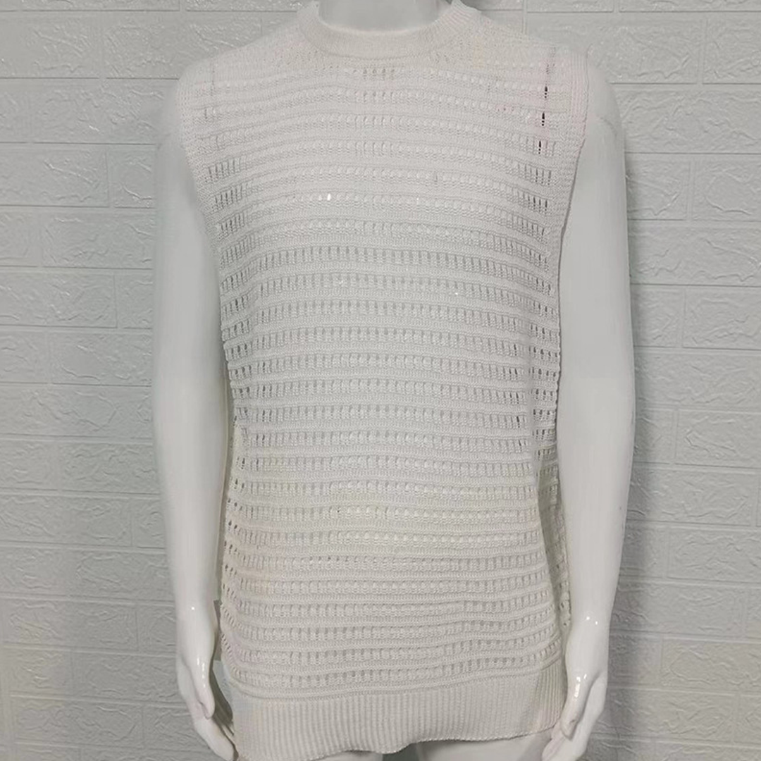 Hollow Mesh Knitted Vest Summer Sports Sleeveless Bottoming Vest