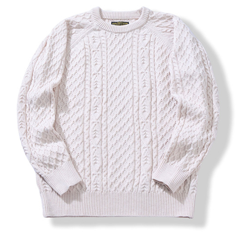 2025 Men's Retro Heavyweight Wool Blend Sweater, Classic Chunky Cable Knit, Aran Wool Sweater, Winter Crewneck Pullover