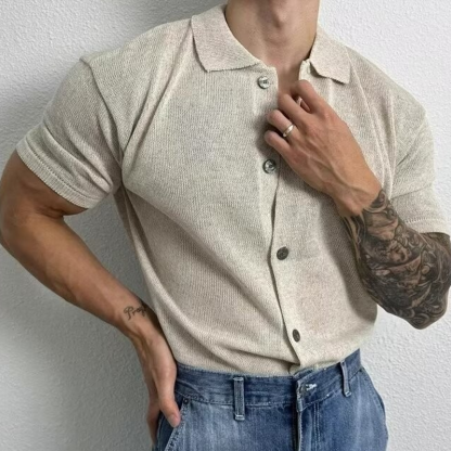 Men's New Summer Style Light Mature Style Advanced Casual Versatile Loose Knitted Cardigan