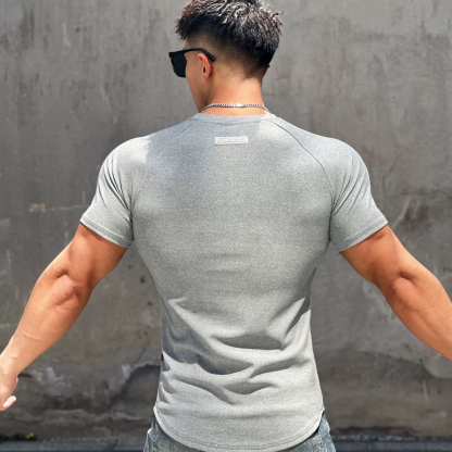 Men's Muscle Sports Half Tight Fitness Short Sleeve