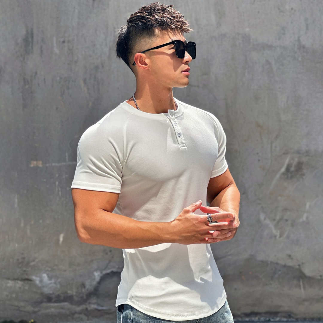 Men's Muscle Sports Half Tight Fitness Short Sleeve