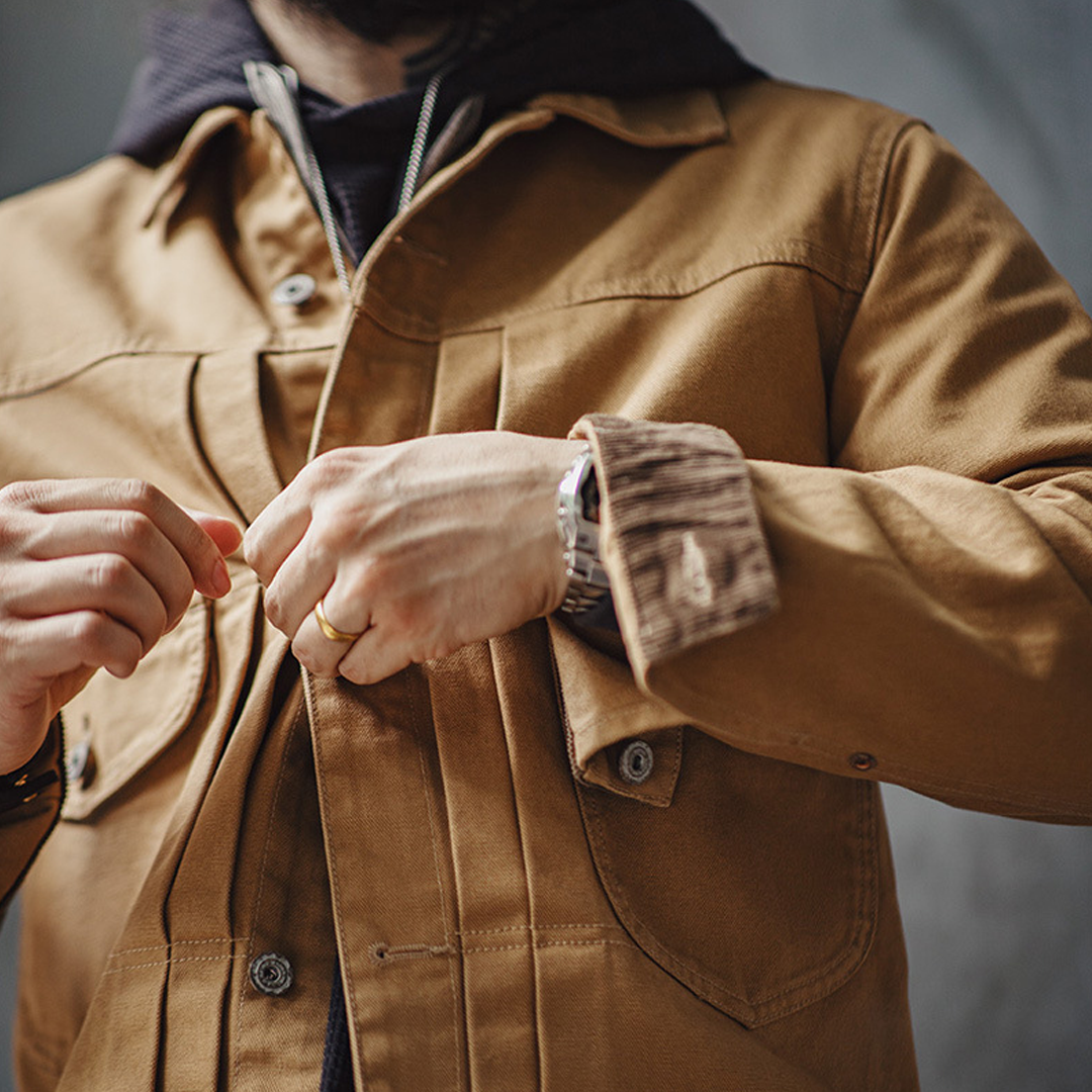 Vintage Western Ranch Jacket Maillard Heavy Canvas Lapel Denim Jacket