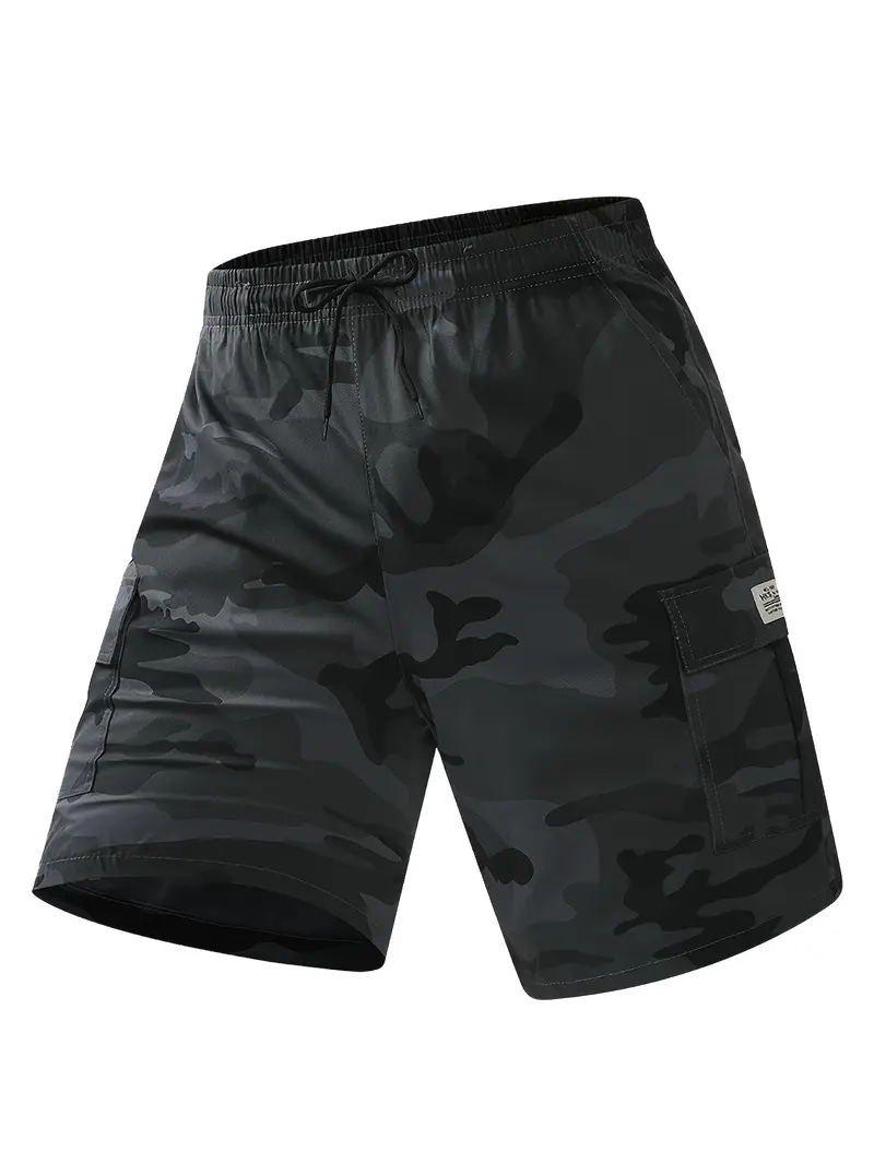 Men's Solid / Camo Print Cargo Shorts