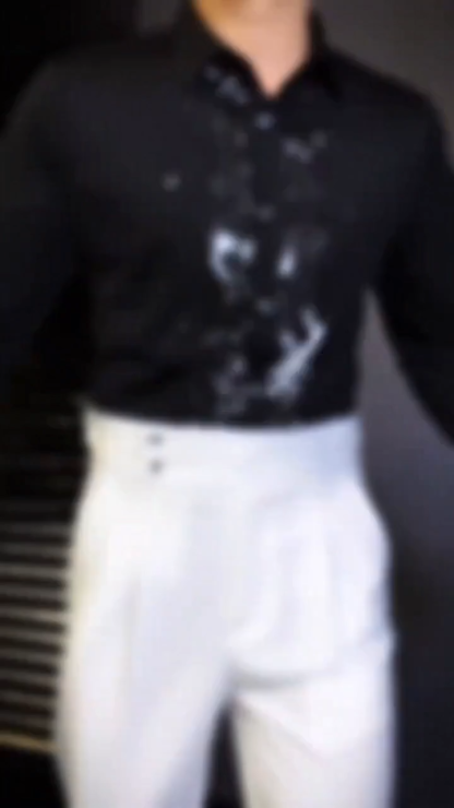 Men’s Italian Naples Style High-Waist Trousers Elegant Cropped Wide-Leg Dress Pants with Relaxed Fit