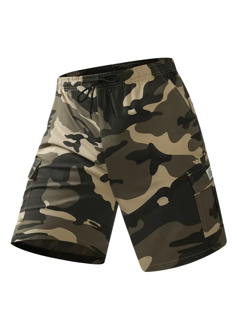 Men's Solid / Camo Print Cargo Shorts