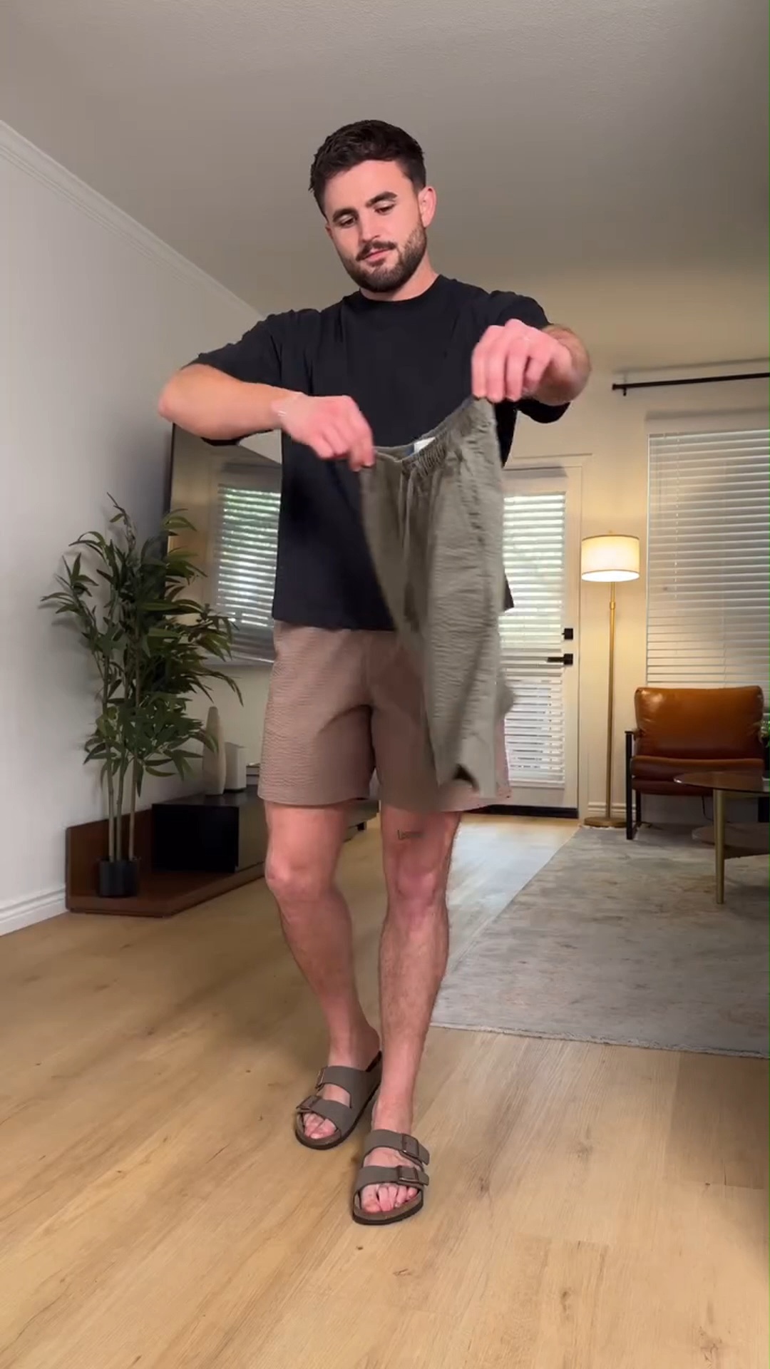 Men's Seersucker Shorts For Summer | Breathable Casual Beach Shorts With Elastic Waist | Trendy Vacation Swim Trunks