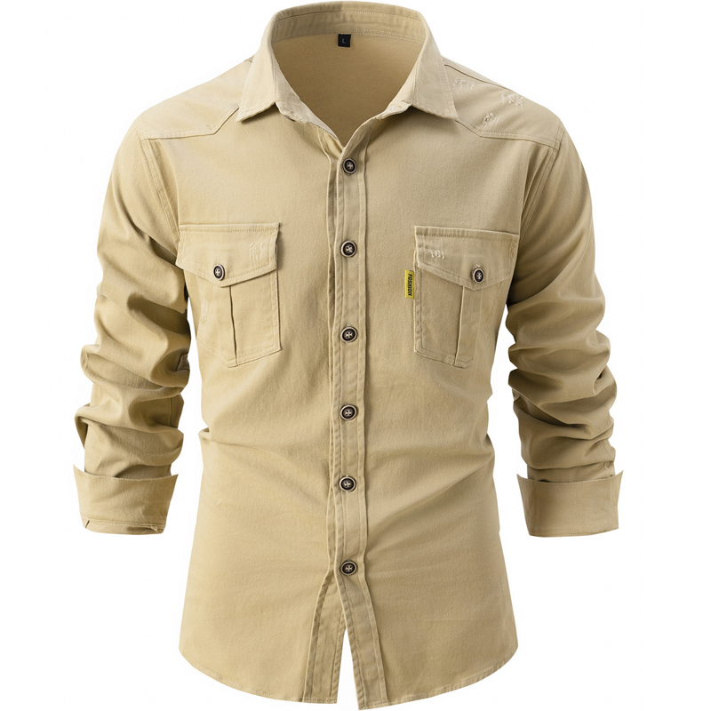 Men's Stretchable Cotton Casual Fashion Men's Long Sleeve Shirt