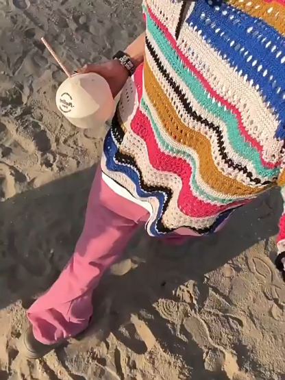 Men's Summer Vintage Striped Cutout Polo Shirt