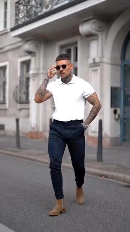 Men's Solid Color Slim Pants