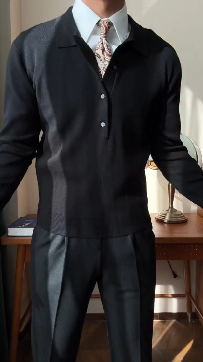 Men's Stylish Long Sleeve Shirt with Turn-Down Collar – Fall & Winter Fashionable, Warm, and Trendy Outerwear