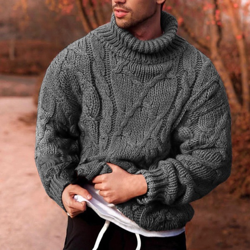Men's Knitted Plaited Sweater