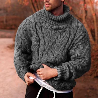 Men's Knitted Plaited Sweater
