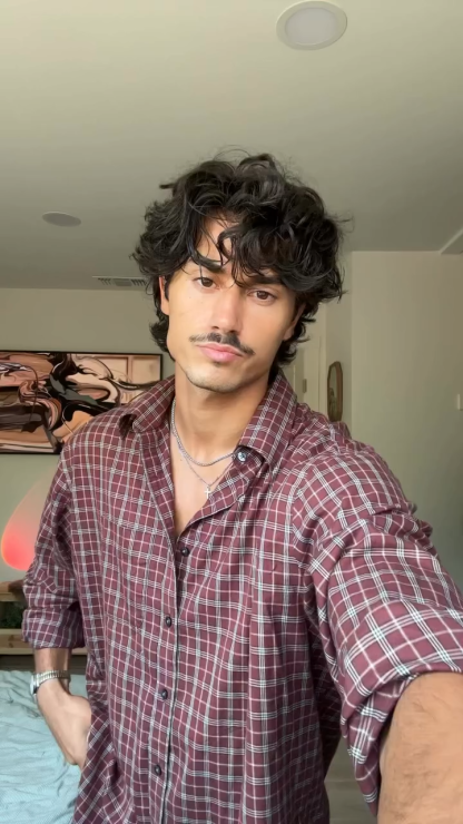 Men's Vintage Cotton Red & Blue Checked Shirt, Unisex Oversized Fit, Couples Outfit, Valentine's Day Gift