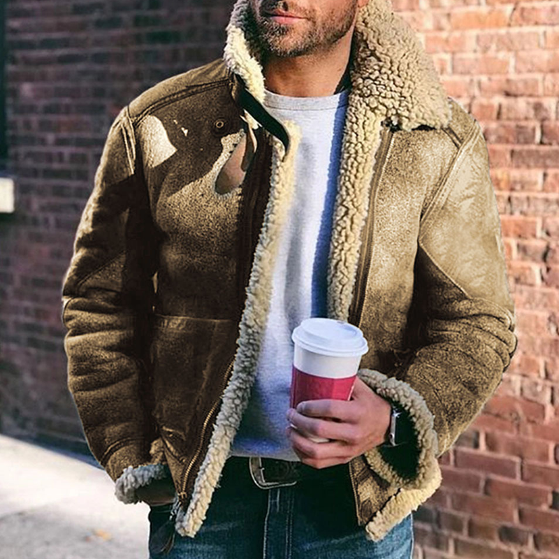 Long sleeved casual cotton three-dimensional patch pocket stand up collar for casual and trendy men's jackets and outerwear