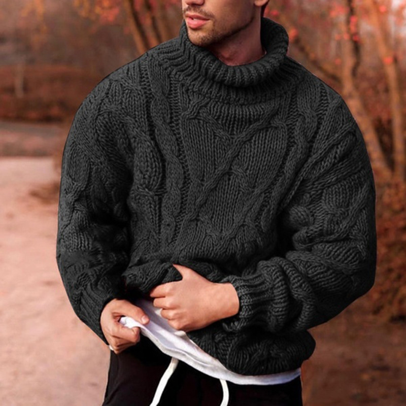 Men's Knitted Plaited Sweater