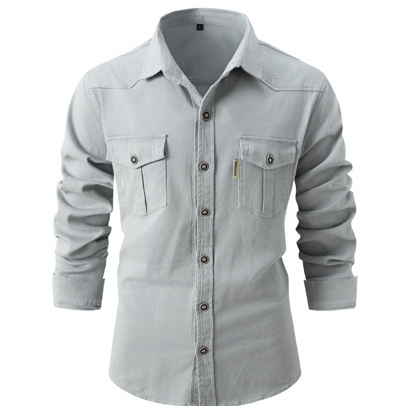 Men's Stretchable Cotton Casual Fashion Men's Long Sleeve Shirt