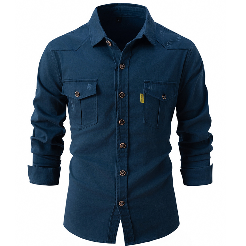 Men's Stretchable Cotton Casual Fashion Men's Long Sleeve Shirt