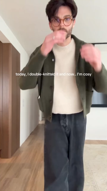 Classic Men's Knit Cardigan, Ribbed Hem Long Sleeve Knit Sweater with Turn-Down Collar, Casual Fall Winter Jacket for Daily Wear, Office to Weekend Coat