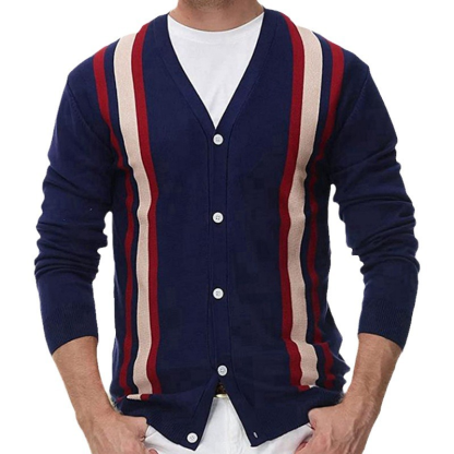 Winter Spring New Men's Knitted Sweater V Neck Long Sleeve Warm Sweater Casual Warm Sweater