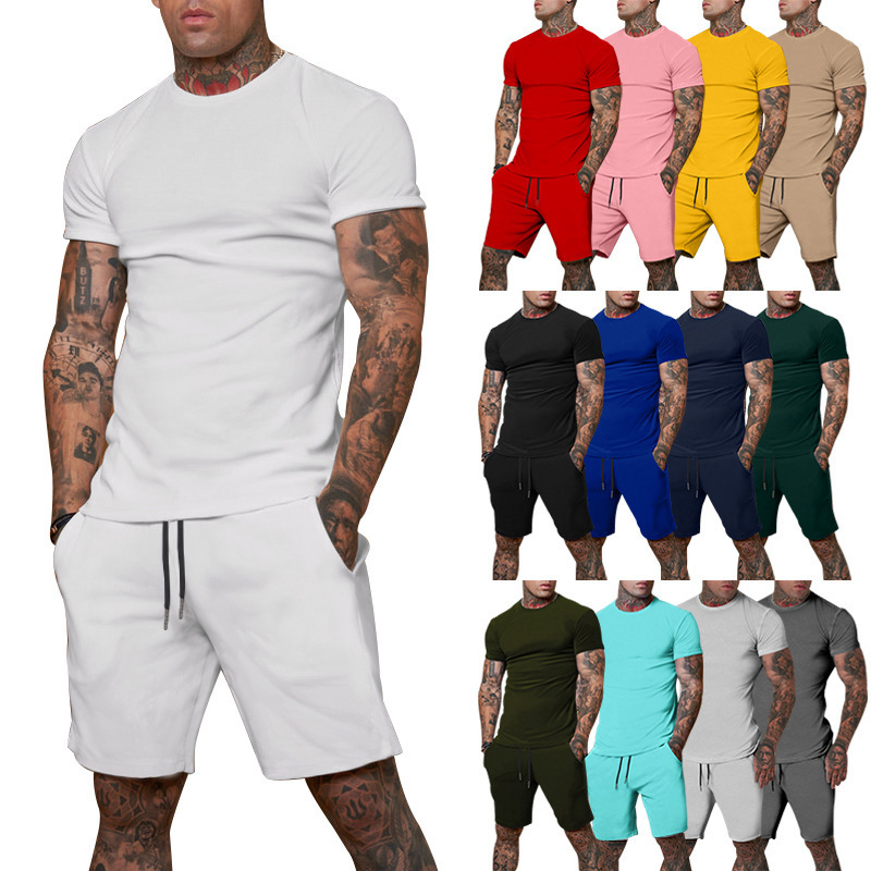 Mens Short Sets 2 Piece Outfits Fashion Summer Tracksuits Casual Set