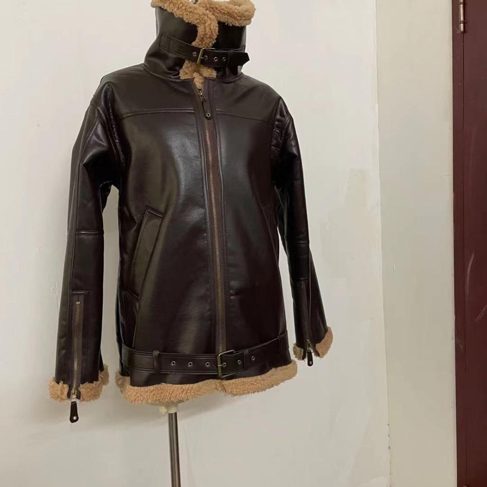 Thickened fur integrated men's imitation fur jacket coat