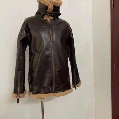 Thickened fur integrated men's imitation fur jacket coat