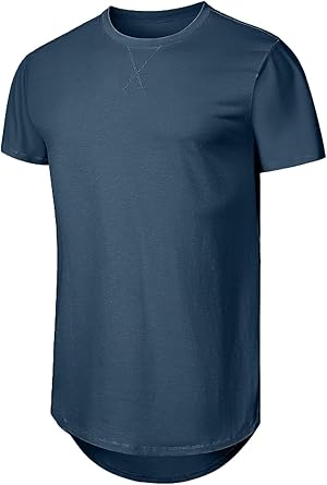 🔥Men's Cotton Hipster Hip Hop Longline Crewneck T-Shirt