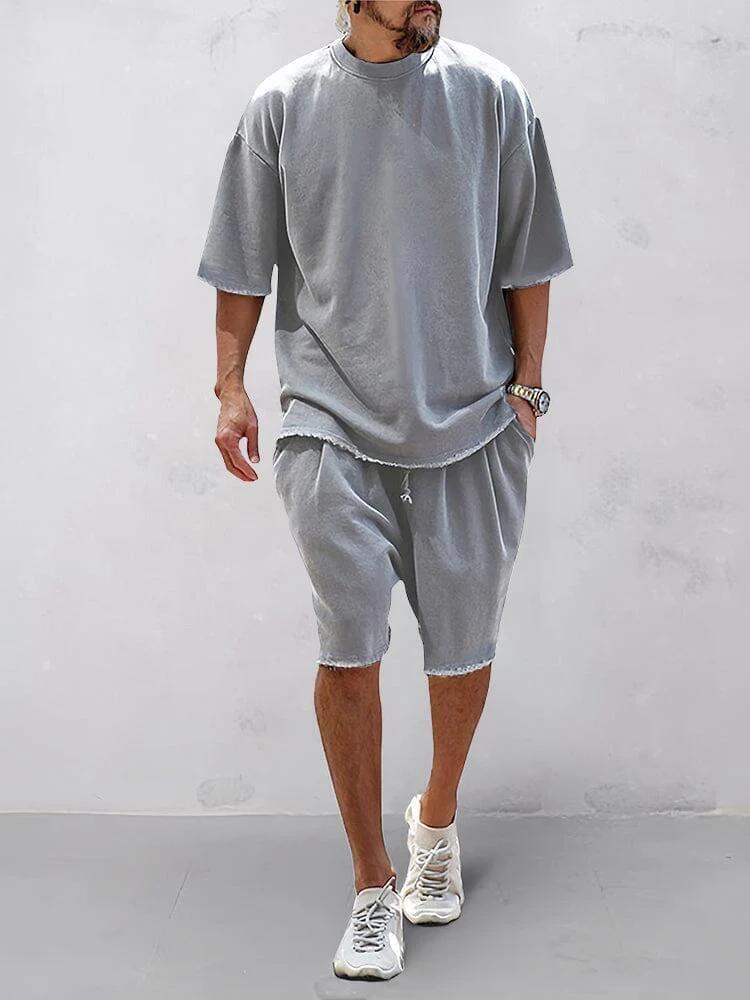 Men's Casual Loose Fit Solid Sports Sets