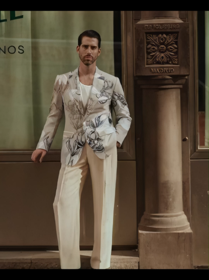 Elegant Men's floral-print Blazer