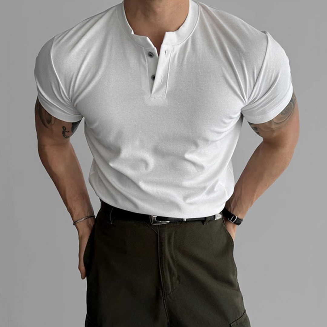 Summer Short Sleeve Button-Up Harajuku Style Knit T-Shirt