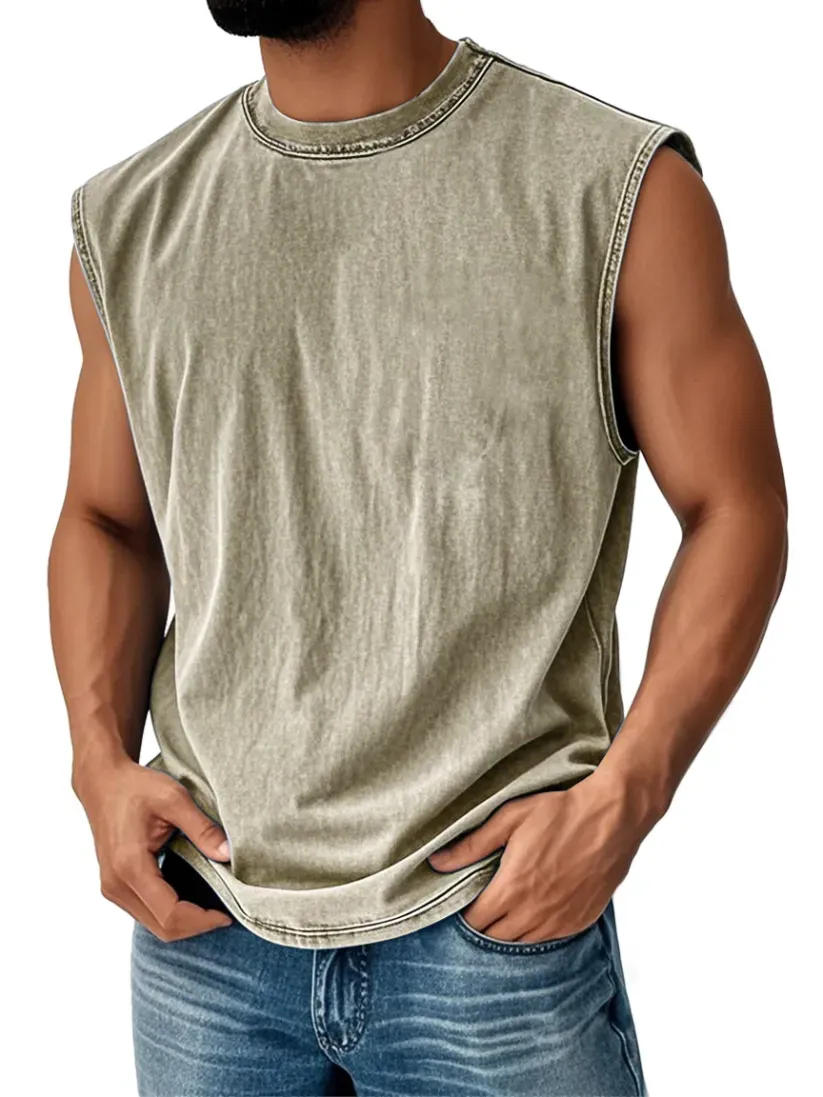 FINAL SALE⚡10 Packs for $34.99⚡ - Men's Retro Round Neck Casual Solid 