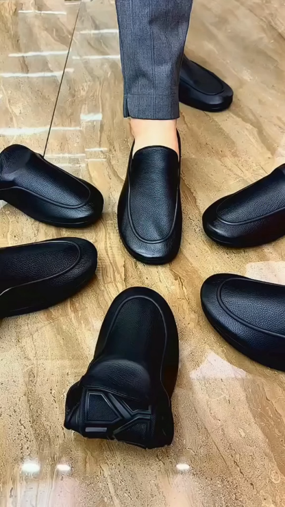 Men's Cowhide Leather Loafers, Breathable & Slip-Resistant Business Casual Loafers, Slip-On Leather Dress Shoes, Moccasin Driving Shoes, Comfort and Versatile for Driving & Travel