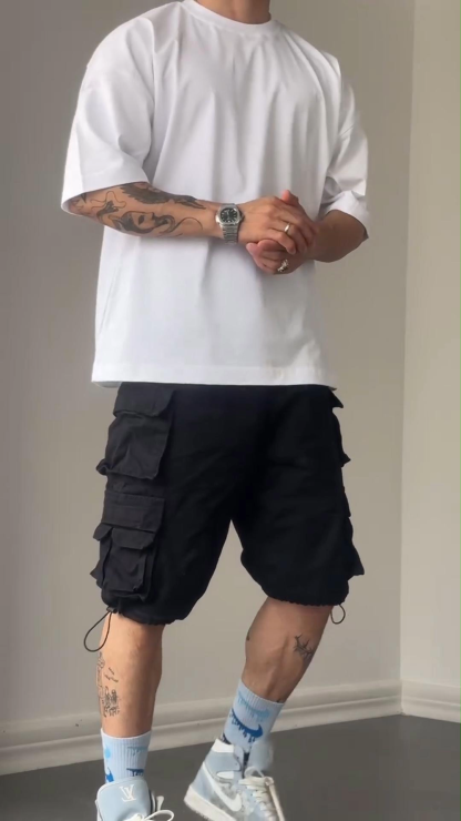 Summer Fashion Trend Simple Men And Women Loose Short Sleeves