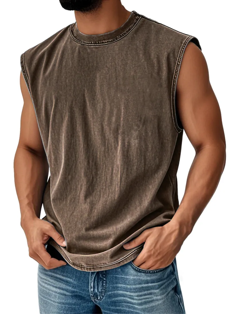 FINAL SALE⚡10 Packs for $34.99⚡ - Men's Retro Round Neck Casual Solid 