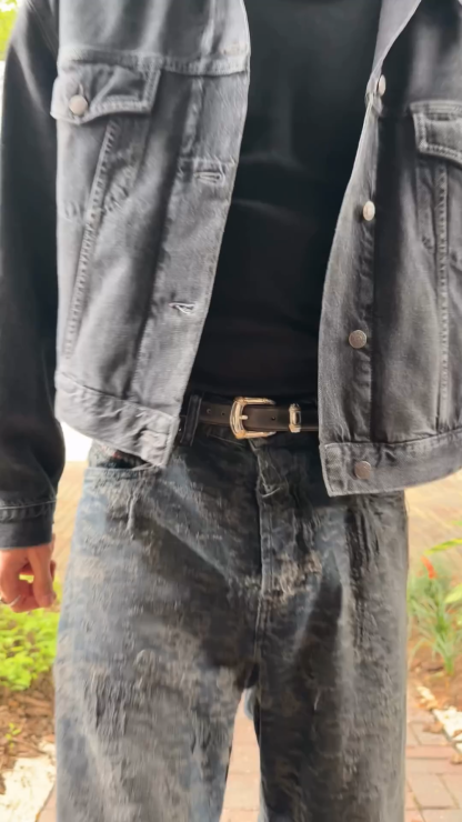 Men's Vintage Denim Jacket – Spring Autumn Casual Workwear Style, Trendy Lapel Design, Rugged Streetwear Outerwear