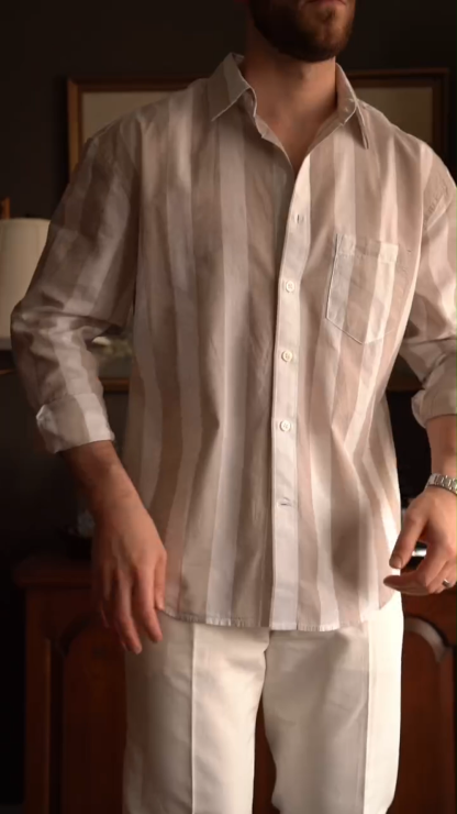 Relaxed-Fit Summer Striped Cotton Shirt