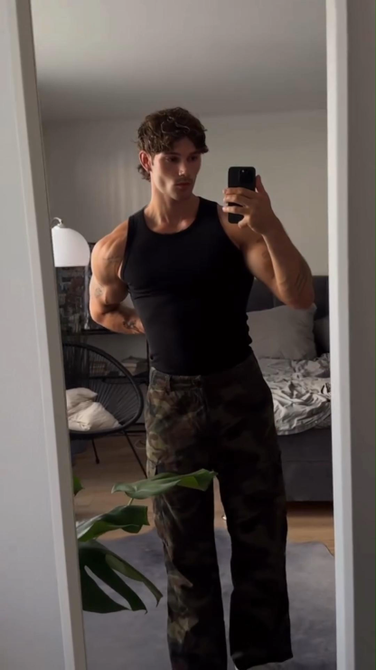 Street Retro Camouflage Multi-Pocket Slim Workwear Straight Pants