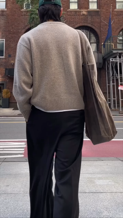 Men's Autumn and Winter Pullover Crew Neck Sweater, Classic Ribbed Men's Casual Sweater, Soft & Comfortable, Men's Knitted Pullover