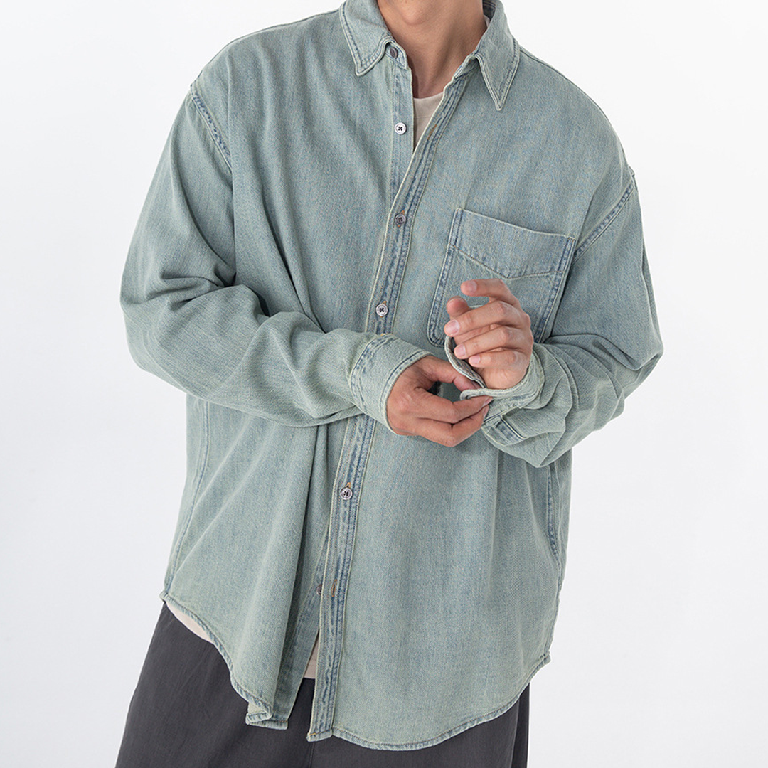 Men's Summer Denim Style Casual All-Match Long-Sleeved Shirt