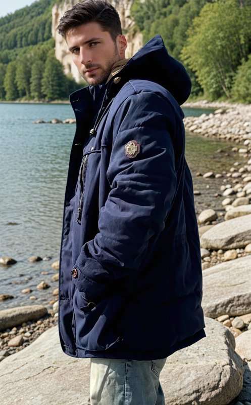 Men's Winter Jacket Parka Mid-Length Plus Velvet Thick Warm Multi Pocket Jackets Solid Parka Male Coat