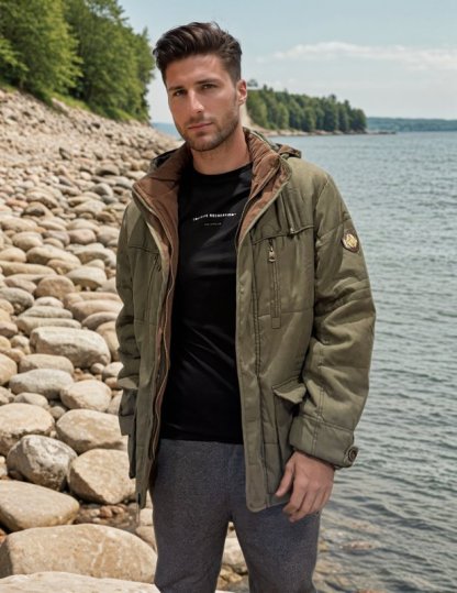 Men's Winter Jacket Parka Mid-Length Plus Velvet Thick Warm Multi Pocket Jackets Solid Parka Male Coat