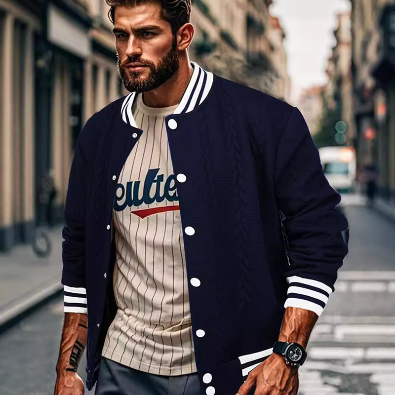 Jacket Coat for Men Men's Spring and Autumn New Jacquard Design Trendy