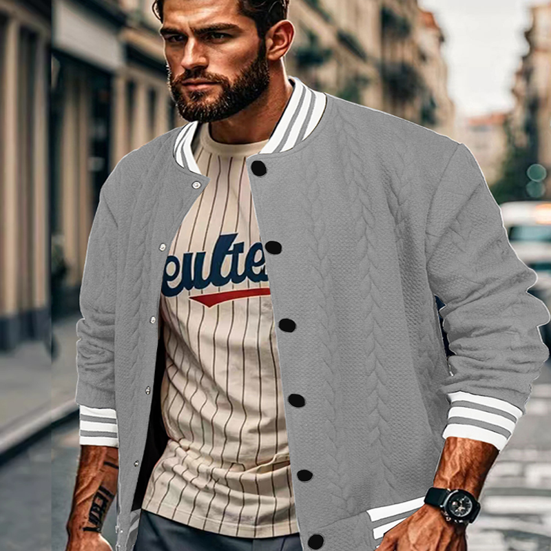 Jacket Coat for Men Men's Spring and Autumn New Jacquard Design Trendy