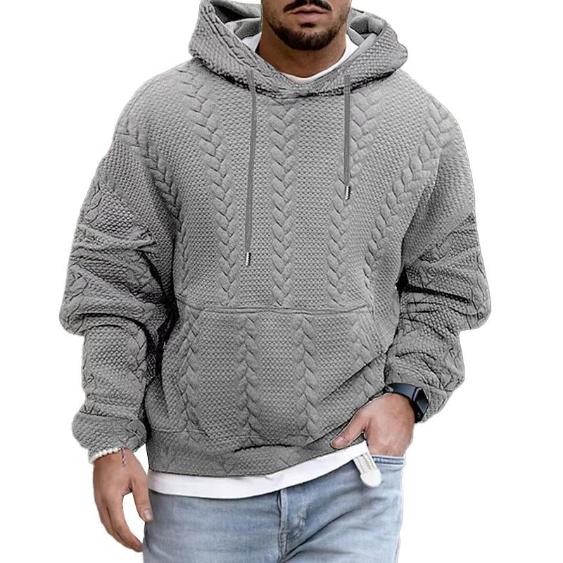 MEN'S CASUAL PRINTED KANGAROO POCKET LONG SLEEVE HOODIE