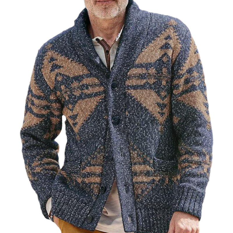 Autumn And Winter Vintage Jacquard Versatile Woolen Cardigan