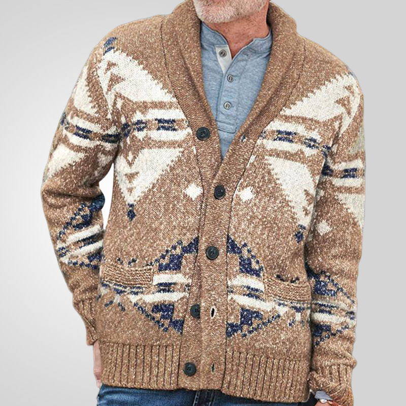 Autumn And Winter Vintage Jacquard Versatile Woolen Cardigan