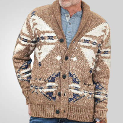 Autumn And Winter Vintage Jacquard Versatile Woolen Cardigan