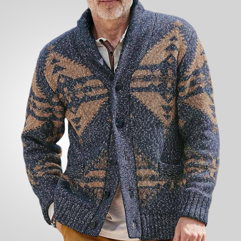 Autumn And Winter Vintage Jacquard Versatile Woolen Cardigan